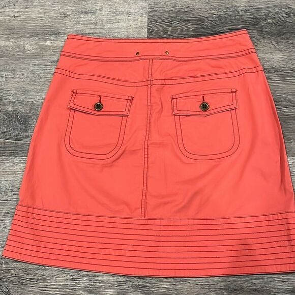 Anthropologie hei hei Coral Button-Front Women's A-Line Skirt - 4 - Picture 7 of 9